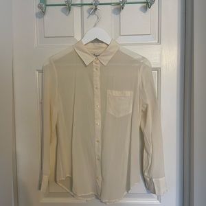 Madewell 100% Silk Button Down Shirt Ivory
